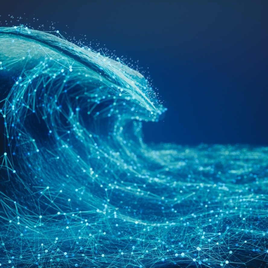 Digital wave representing innovation and technology